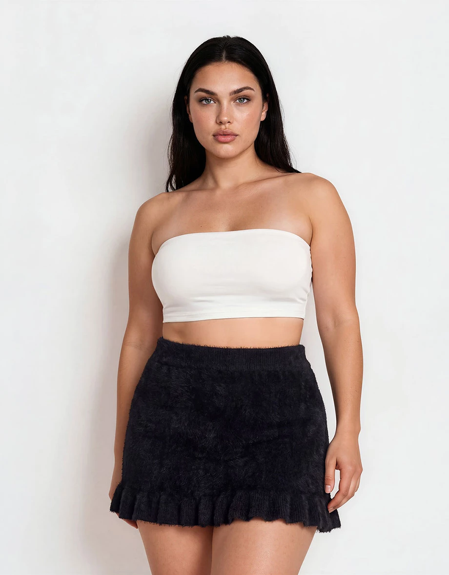 Silky Elastic Bra Padded Tube Top Silky Elastic Bra Padded Tube Top