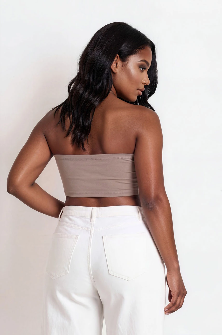 Silky Elastic Bra Padded Tube Top Silky Elastic Bra Padded Tube Top