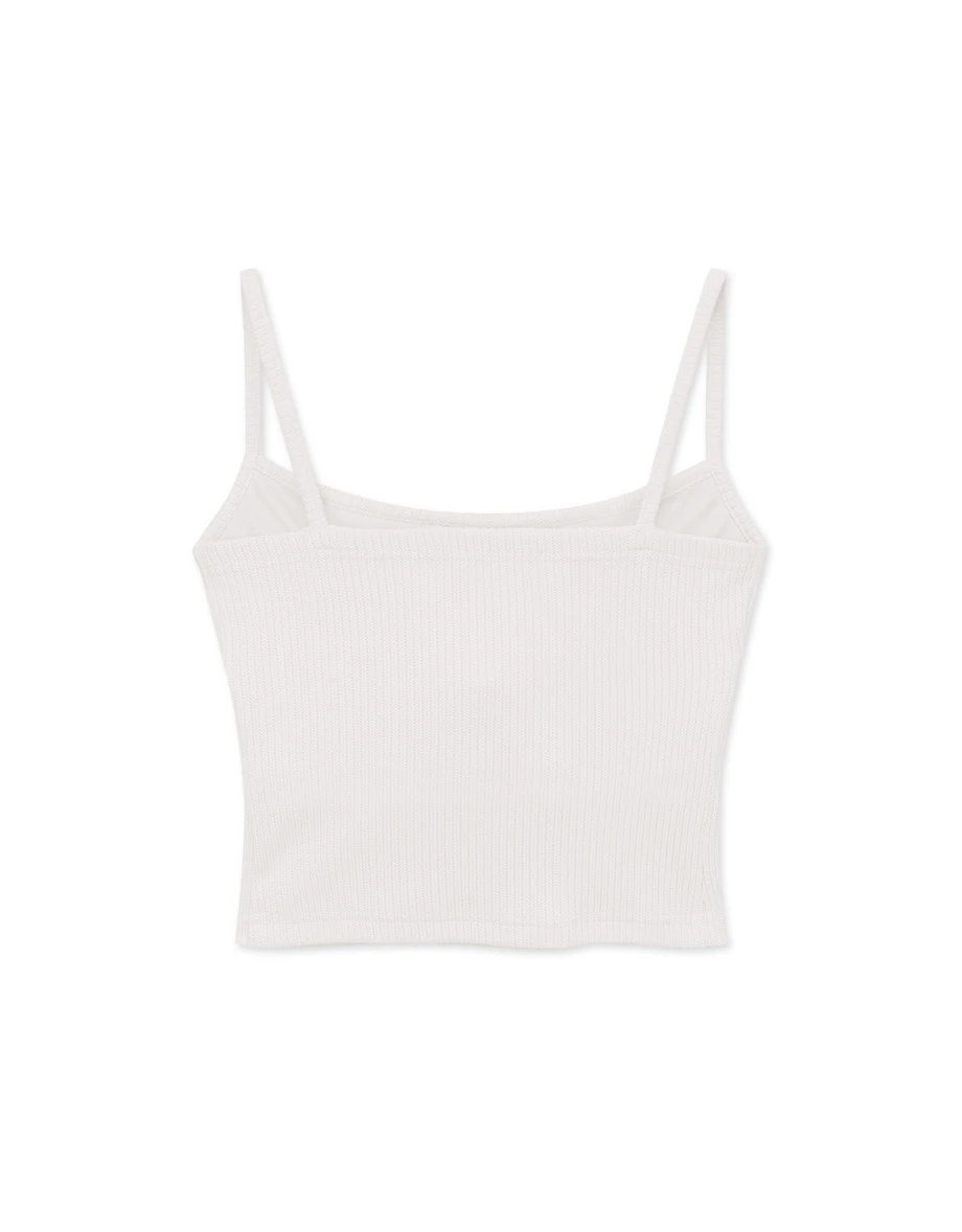 平口針織細肩背心(附胸墊)