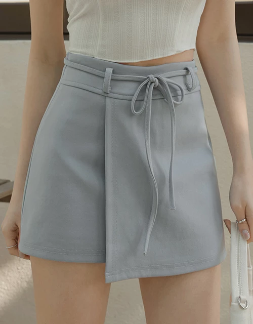 蓬鬆太空棉綁帶短裙