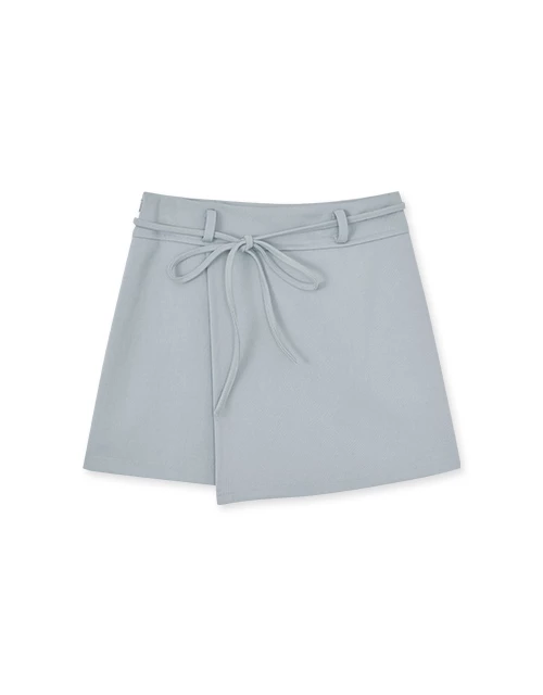 蓬鬆太空棉綁帶短裙