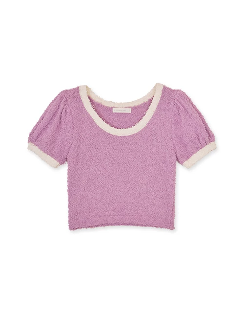 Teaxtured Knit Puff Short Sleeve Top