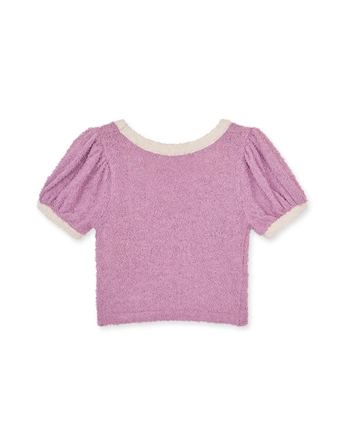 Teaxtured Knit Puff Short Sleeve Top