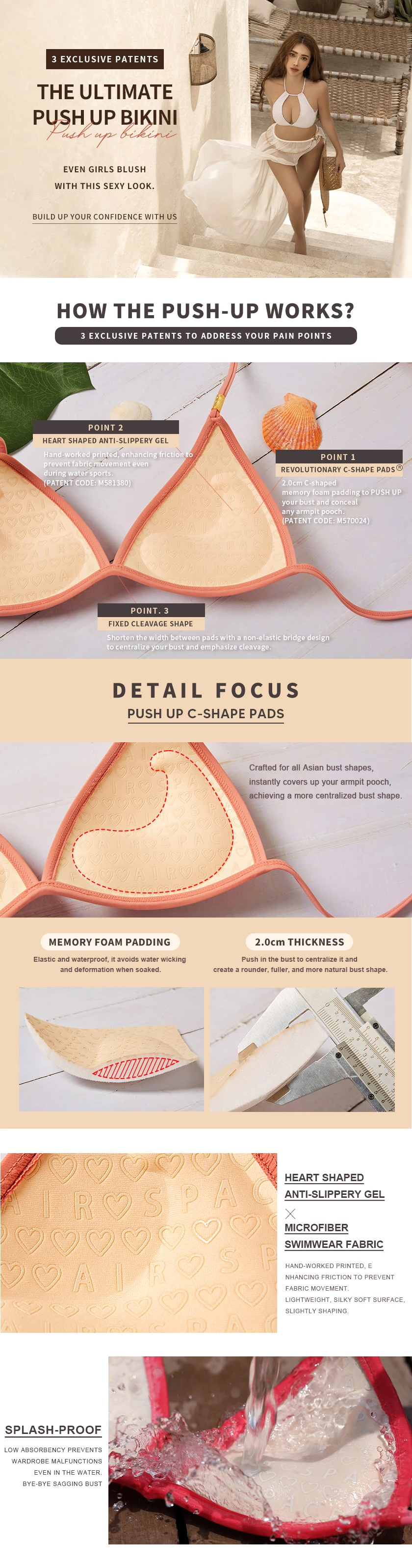 【PUSH UP 】Bikini TOP Sea Shell Shaped Push Up Bikini Top With Bra Padded