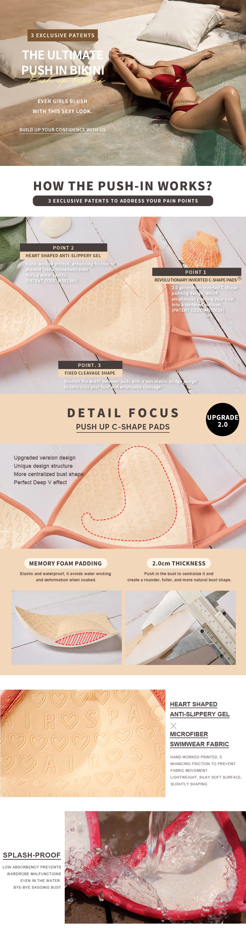 【PUSH UP】Bikini TOP Ultimate Coverage Cut-Out Push-Up Bikini Top ( Push In ) 【PUSH UP】Bikini TOP Ultimate Coverage Cut-Out Push-Up Bikini Top ( Push In )