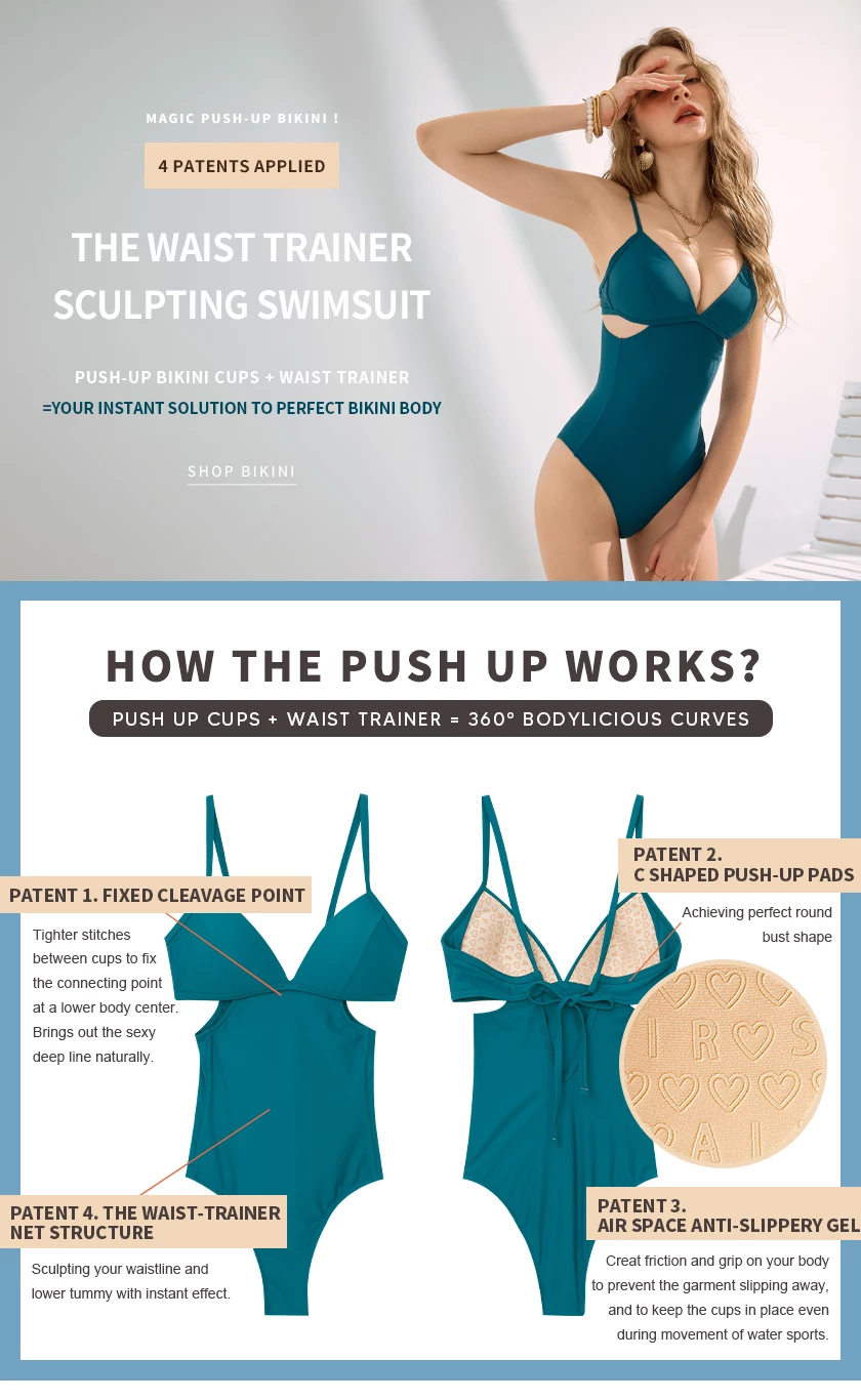 【PUSH IN】Body Sculpting Slimmming Swimwear Shaping Corset Side Hollow Strap One Piece Swimsuit 【PUSH IN】Body Sculpting Slimmming Swimwear Shaping Corset Side Hollow Strap One Piece Swimsuit