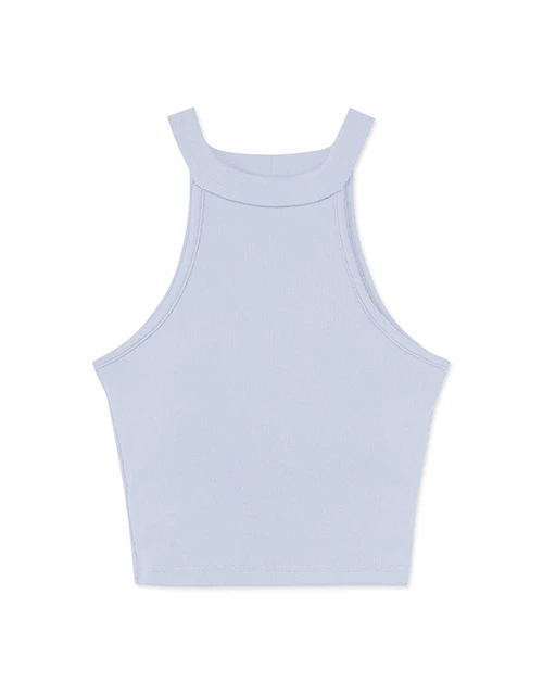 純色削肩短版背心(附胸墊) 純色削肩短版背心(附胸墊)