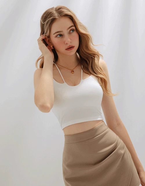 2WAY綁帶鏤空背心(附胸墊)