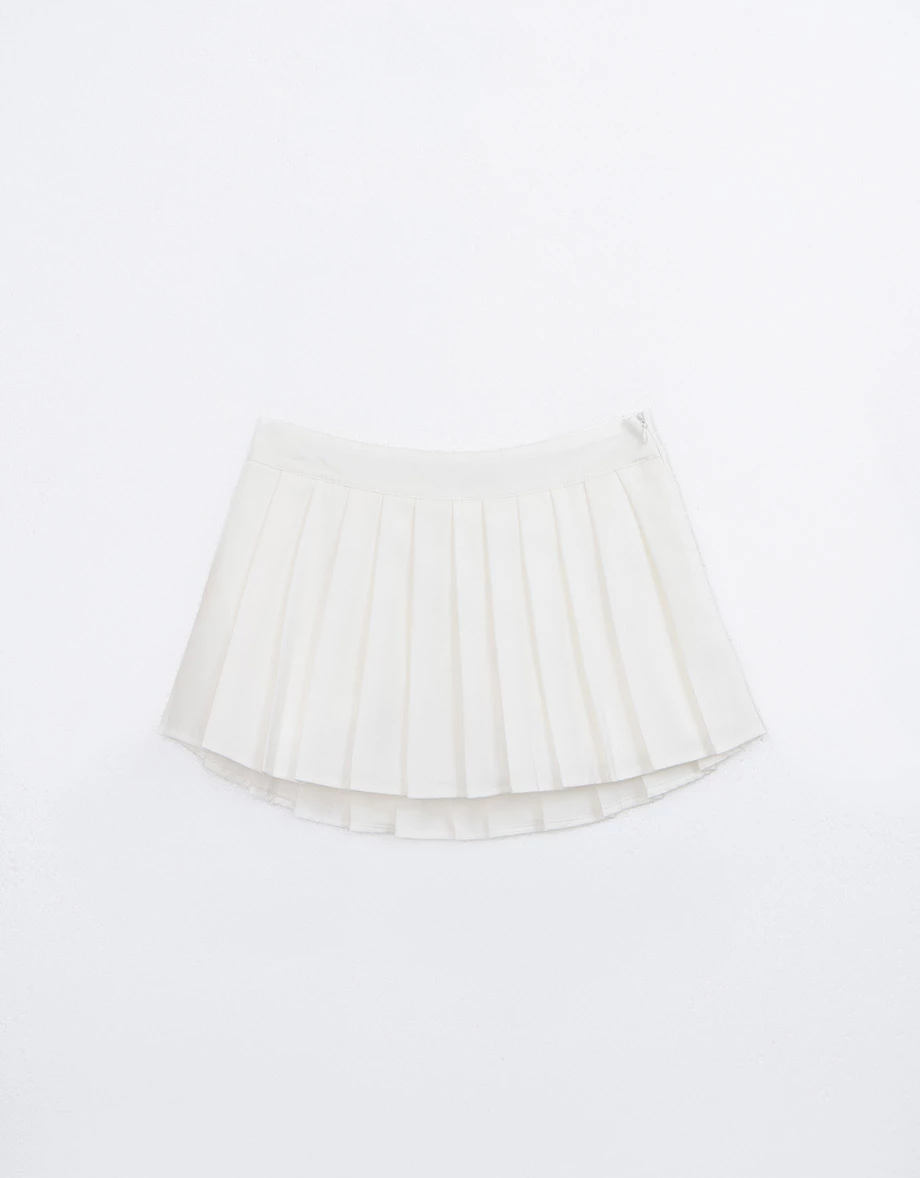 Mini SKORT Preppy High Waisted Pleated Mini Skirt With Inner Shorts
