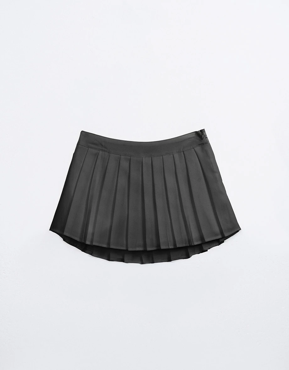 Mini SKORT Preppy High Waisted Pleated Mini Skirt With Inner Shorts Mini SKORT Preppy High Waisted Pleated Mini Skirt With Inner Shorts
