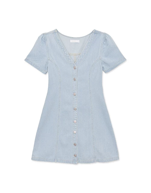 Intellectual Cinched Jeans Denim Mini Dress Intellectual Cinched Jeans Denim Mini Dress