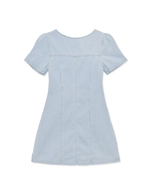 Intellectual Cinched Jeans Denim Mini Dress Intellectual Cinched Jeans Denim Mini Dress