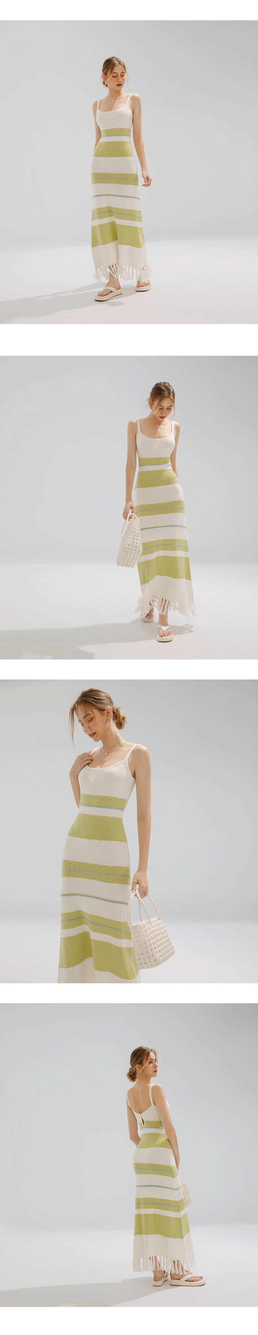 渡假流蘇編織長洋裝