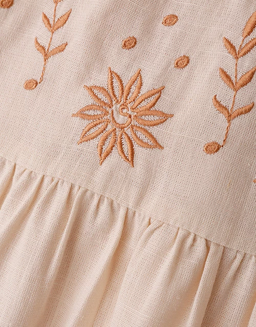 波西米亞刺繡蛋糕長洋裝