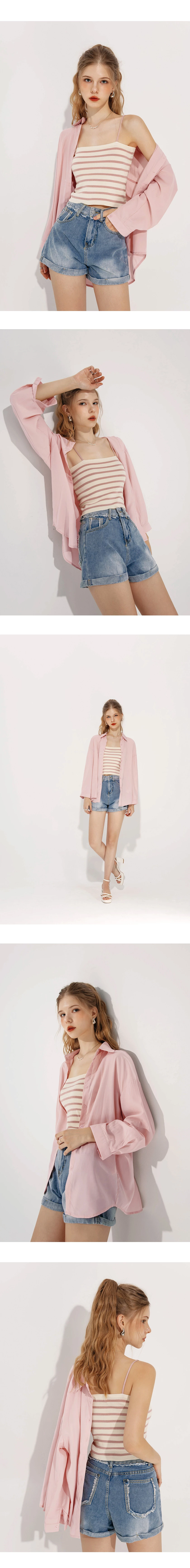 Striped Knit Crop Cami Top