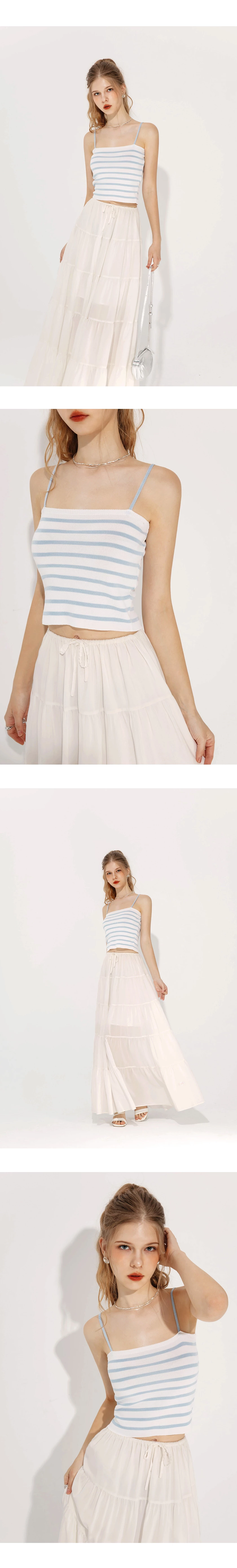 Striped Knit Crop Cami Top