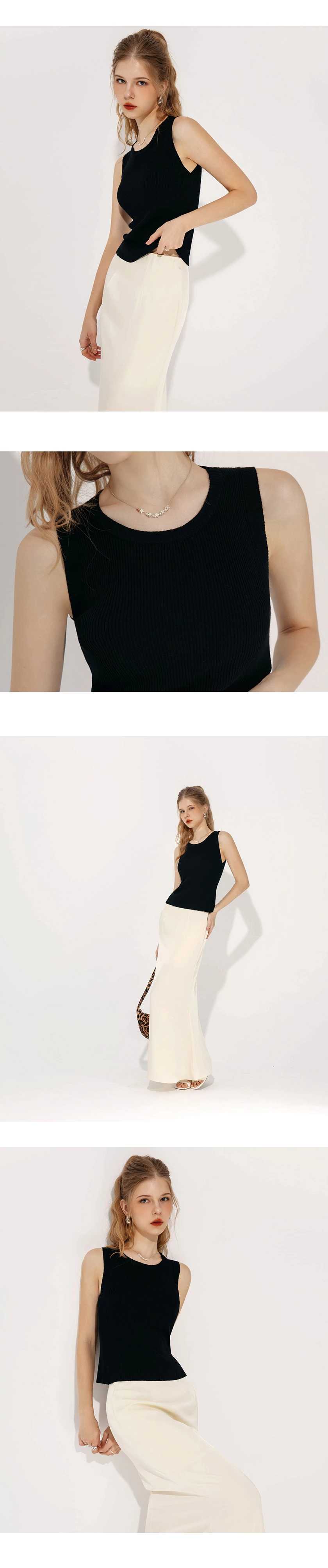 圓領羅紋針織背心