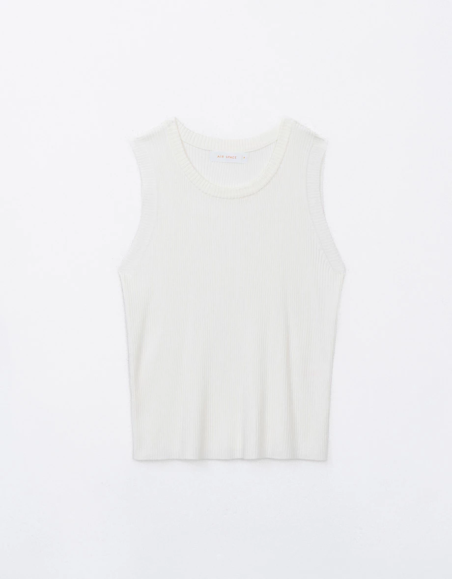 圓領羅紋針織背心