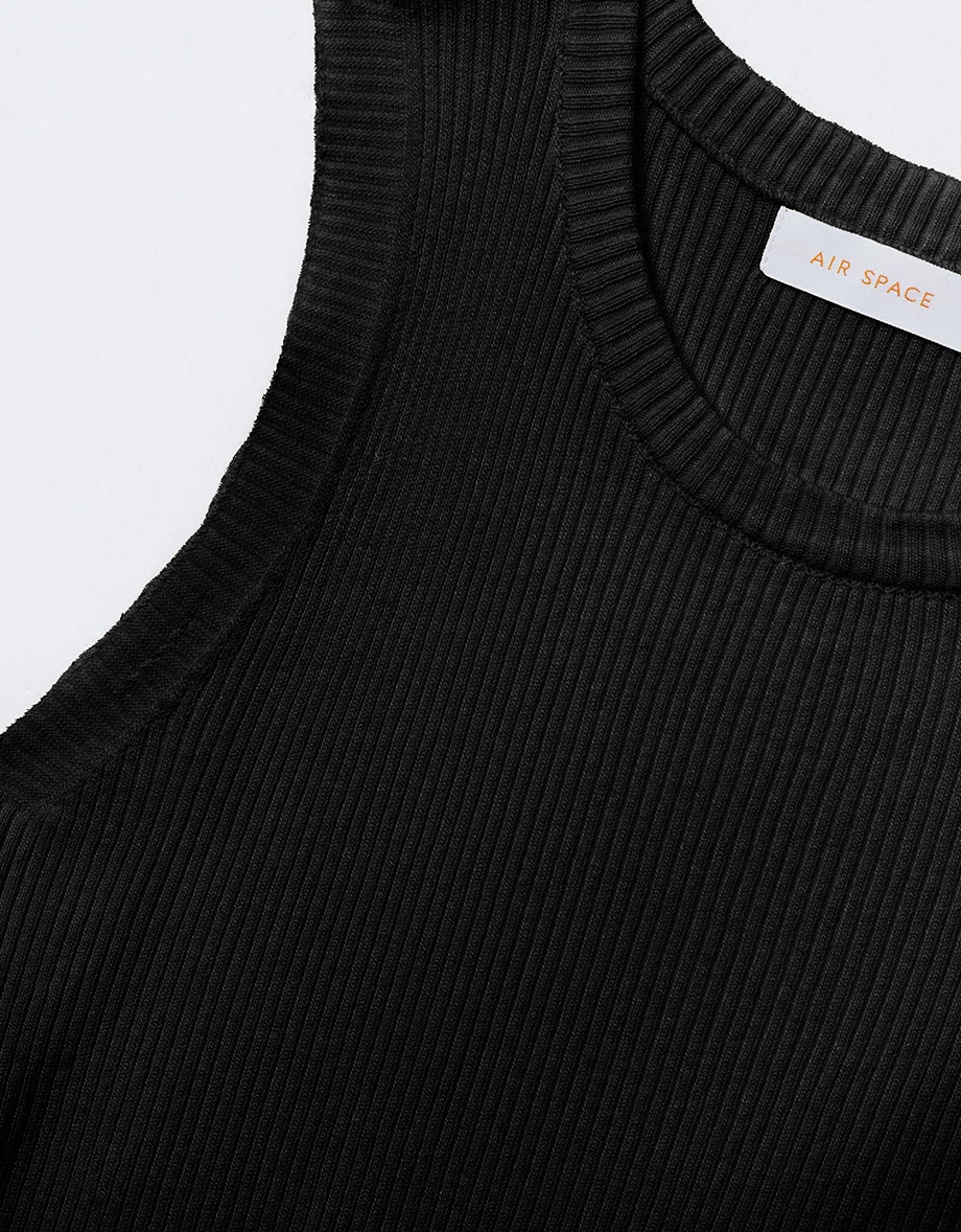 圓領羅紋針織背心