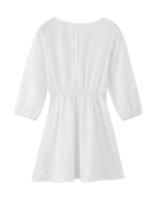 【Beach Cover】Grid Sheer Hollow Bikini Cover Up Mini Dress