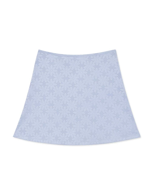 花瓣壓紋外搭開衩短裙