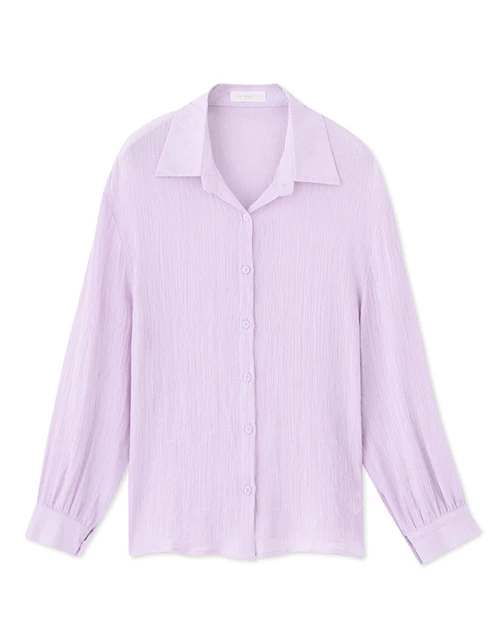 皺皺感透膚比基尼外搭襯衫