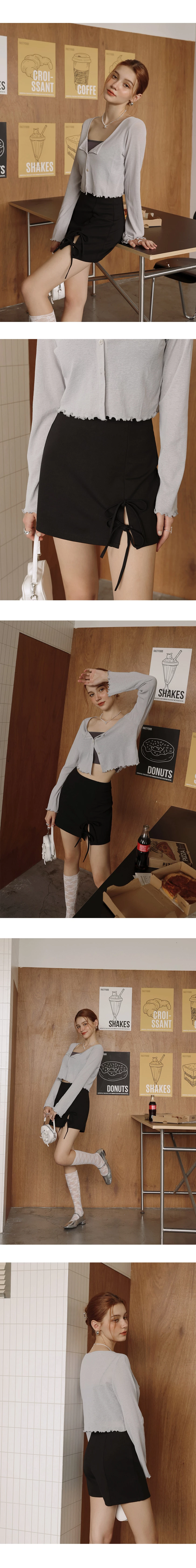 Bow Tie Side Slit Skorts