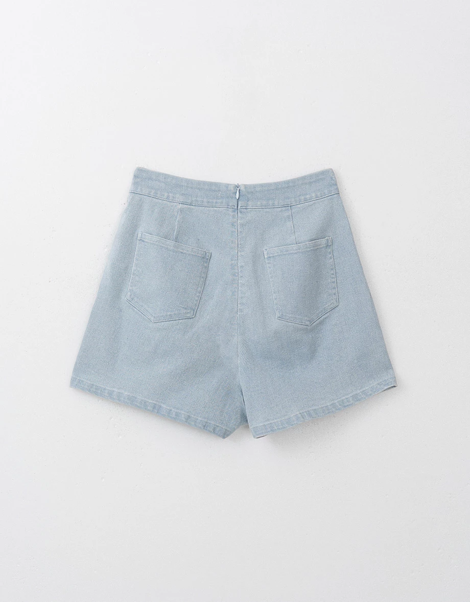 經典側綁帶牛仔新中式旗袍​褲裙