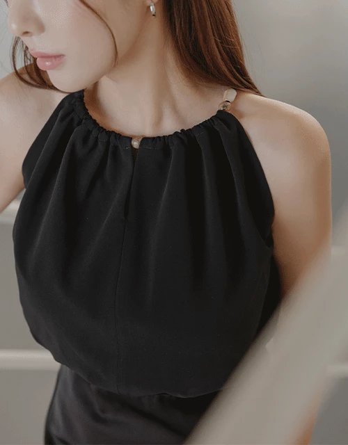 圓珠綴飾垂墜綁帶背心