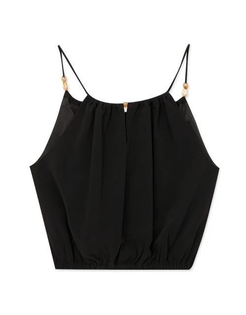 圓珠綴飾垂墜綁帶背心 圓珠綴飾垂墜綁帶背心