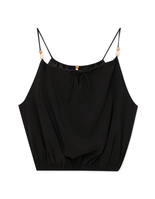 圓珠綴飾垂墜綁帶背心