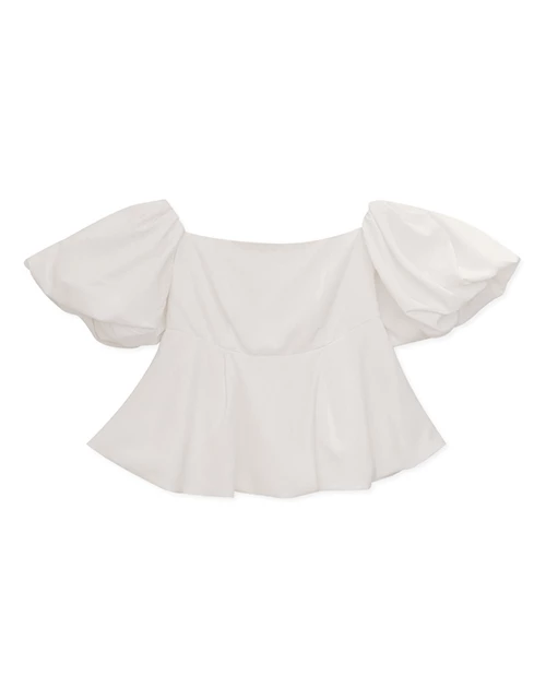 蓬鬆感方領氣球袖上衣