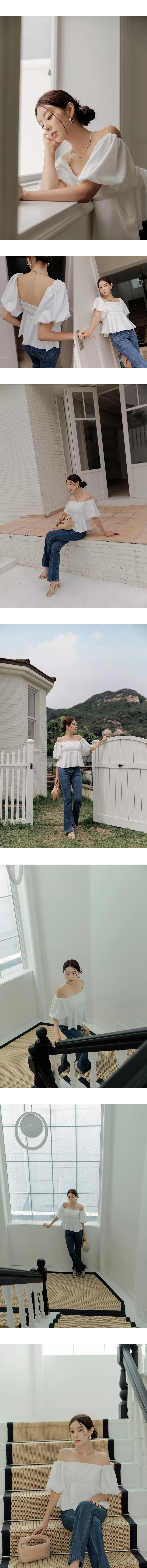 蓬鬆感方領氣球袖上衣