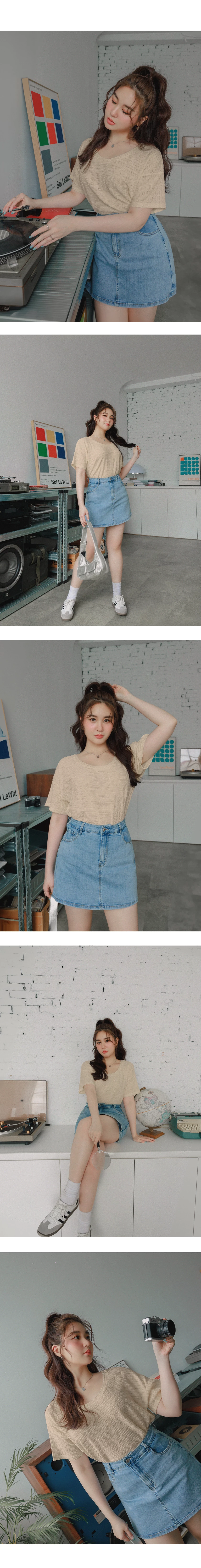 Simple Round Neck Woven Top Simple Round Neck Woven Top