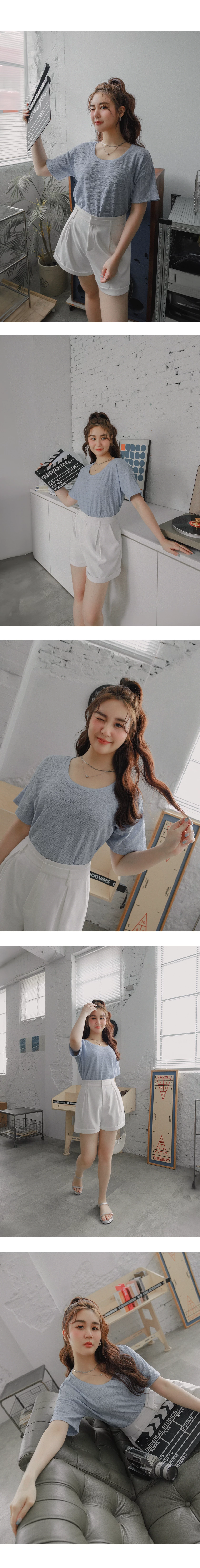 Simple Round Neck Woven Top Simple Round Neck Woven Top