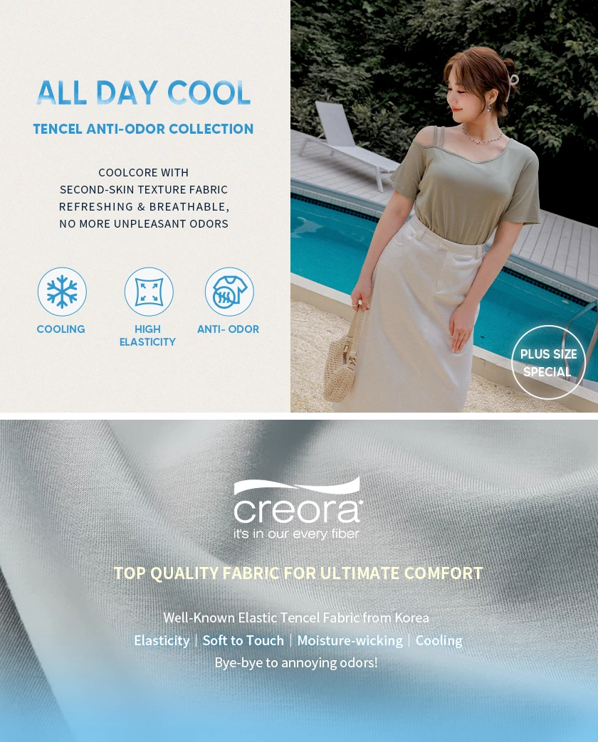 Korean Tencel Cool Fabric Anti Odor V Neck Top