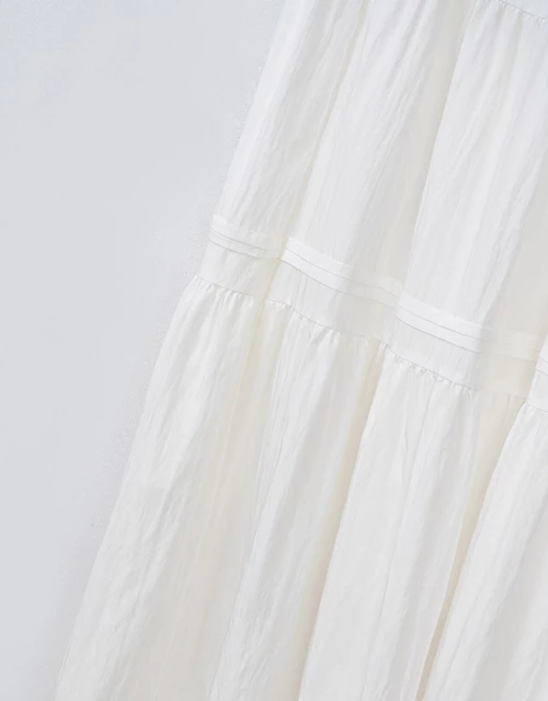 High Waist Plain Ruffled Hem Maxi Skirt High Waist Plain Ruffled Hem Maxi Skirt