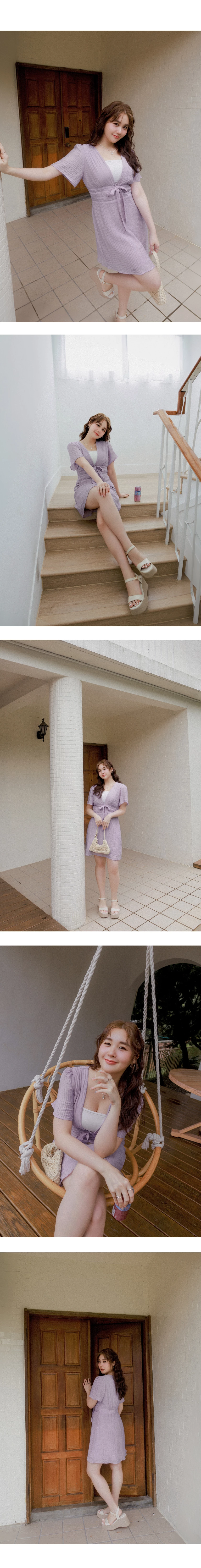 Sheer Textured Strappy Mini Dress