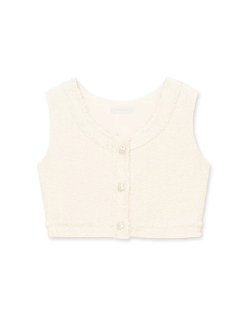 Tweed TOP Floral Buttoned Vest Tank Top Style Tweed TOP Floral Buttoned Vest Tank Top Style