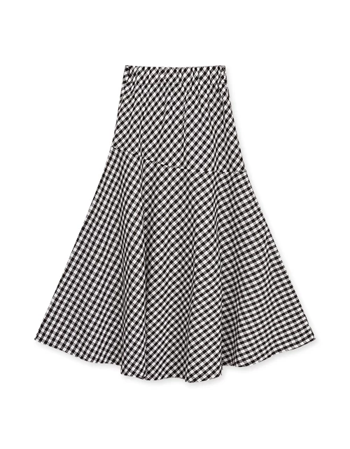 Embossed Front Slit Long Skirt