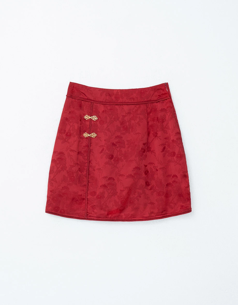 奢華金飾包臀新中式旗袍短裙