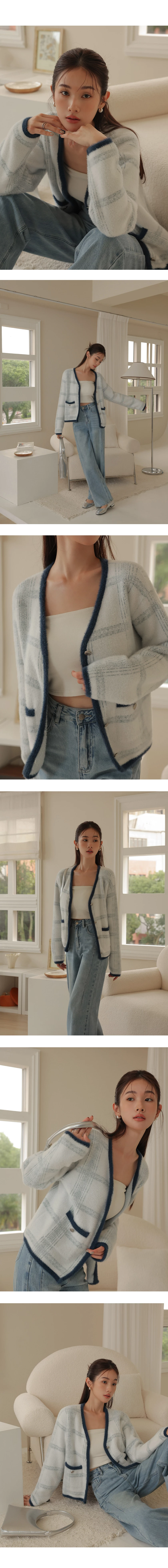 柔軟馬海毛格紋外套