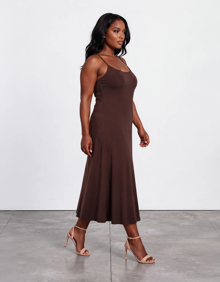 【Heat Tech】 Heating Function Bra Padded Maxi Dress
