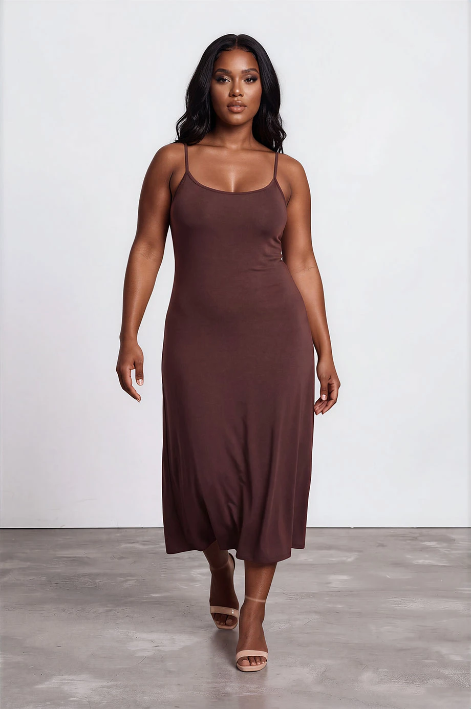 【Heat Tech】 Heating Function Bra Padded Maxi Dress