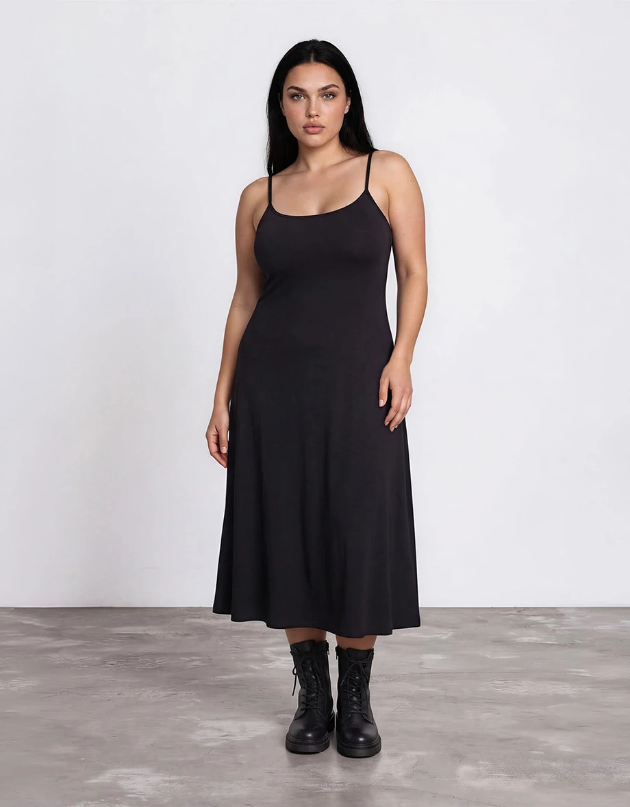 【Heat Tech】 Heating Function Bra Padded Maxi Dress