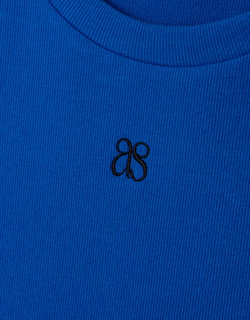 品牌LOGO羅紋短版上衣