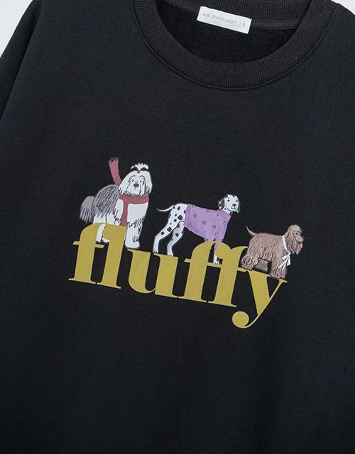 內刷毛手繪狗狗大學TEE