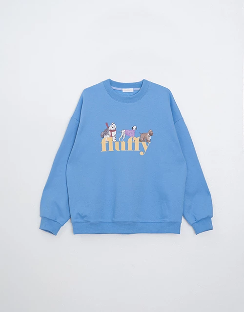 內刷毛手繪狗狗大學TEE