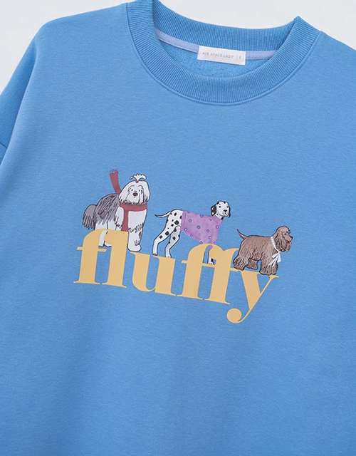 內刷毛手繪狗狗大學TEE