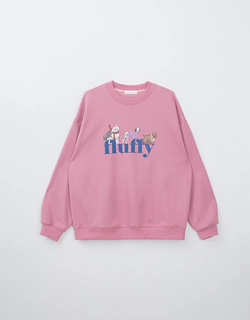 內刷毛手繪狗狗大學TEE